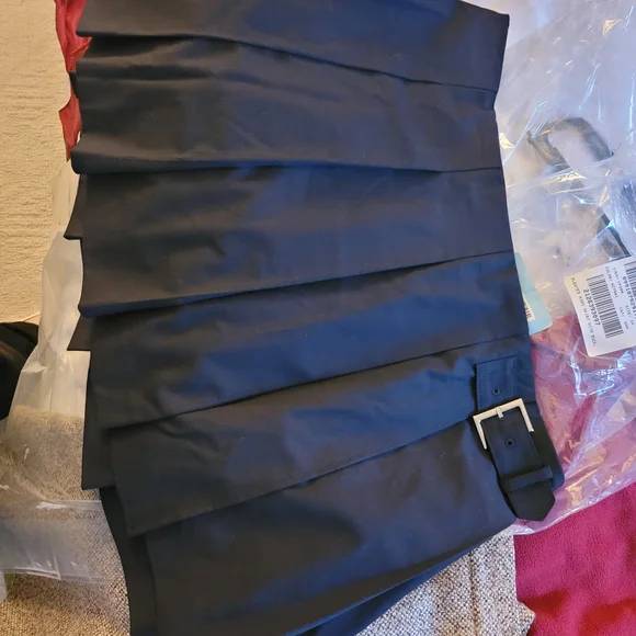 J. Crew Navy Pleated Mini Skirt With Buckle 14 - Picture 7 of 8